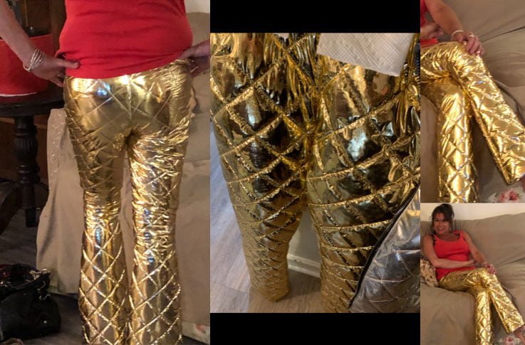 Gold Stretch Chrome Fabric